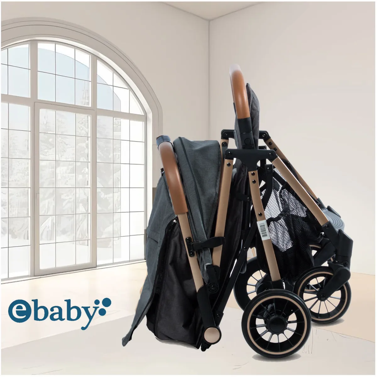 COCHE MALETA PARA BEBÉ «SOFI» DE FÁCIL PLEGADO DARK GRAY - 5