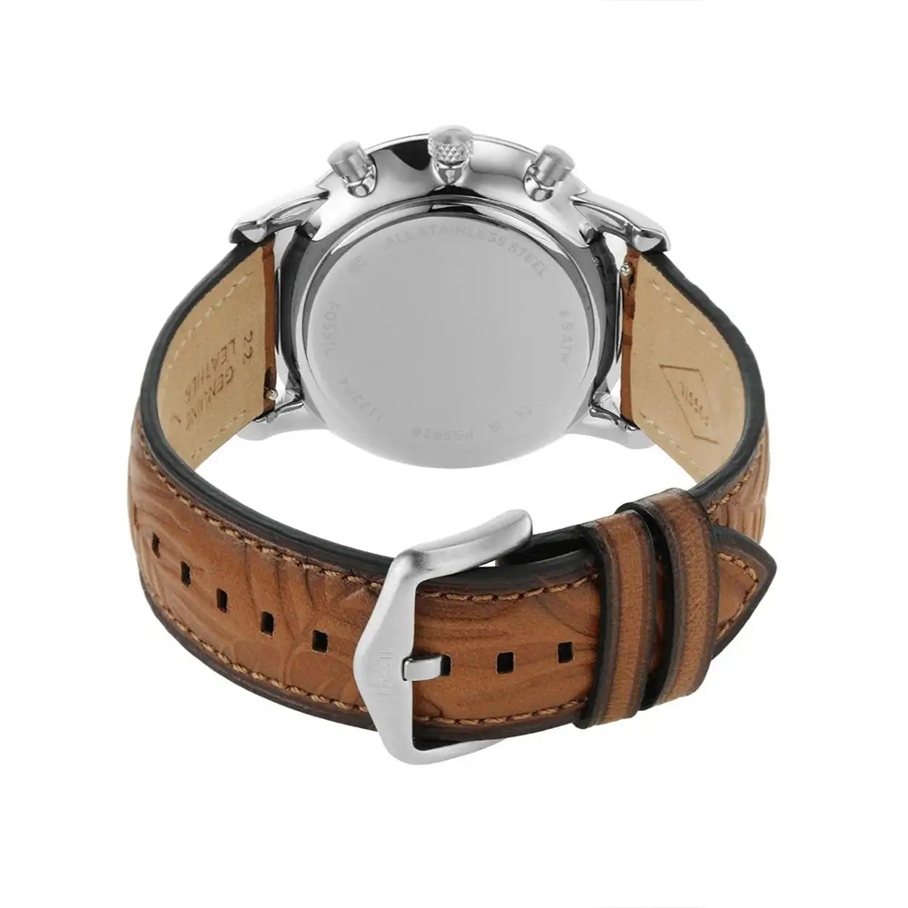RELOJ MINIMALISTA FOSSIL FS5928 DE CUERO GRABADO - 4