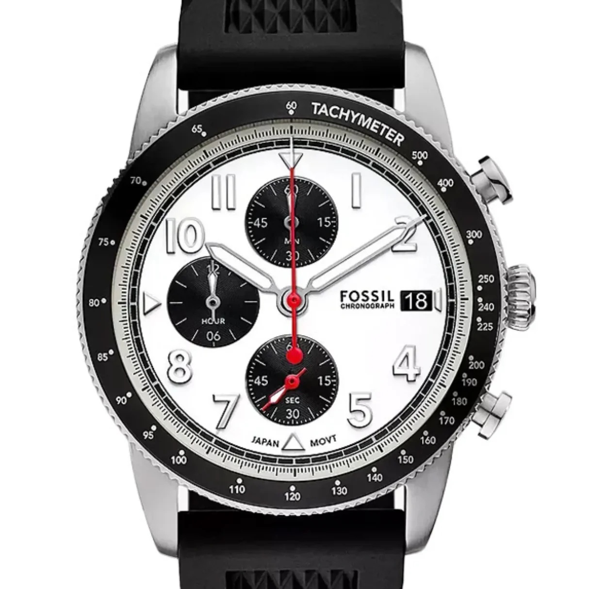 RELOJ FOSSIL FS6087 SPORT TOURER EN COLOR NEGRO CON CRONÓGRAFO DE SILICONA - 7