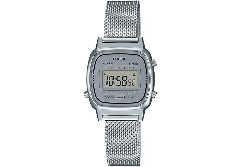 RELOJ DIGITAL CASIO LA670WEM-7 RETRO PLATEADO - 1