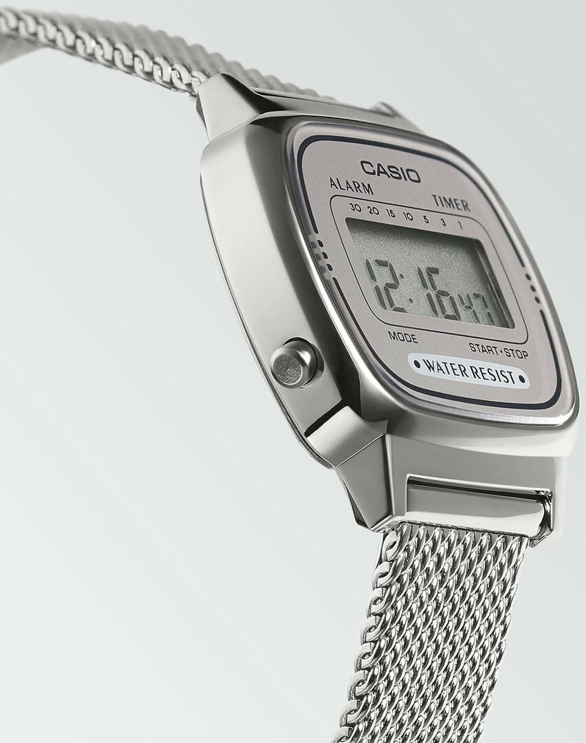 RELOJ DIGITAL CASIO LA670WEM-7 RETRO PLATEADO - 2