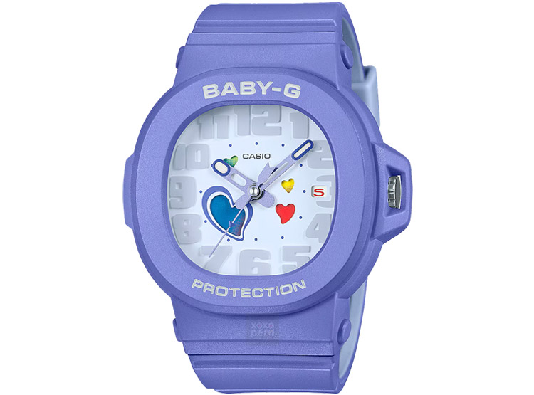 RELOJ CASIO BABY-G BGA-10-6A COLOR LILA CORAZONES - 1