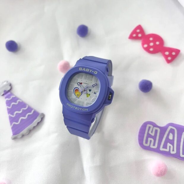 RELOJ CASIO BABY-G BGA-10-6A COLOR LILA CORAZONES - 4