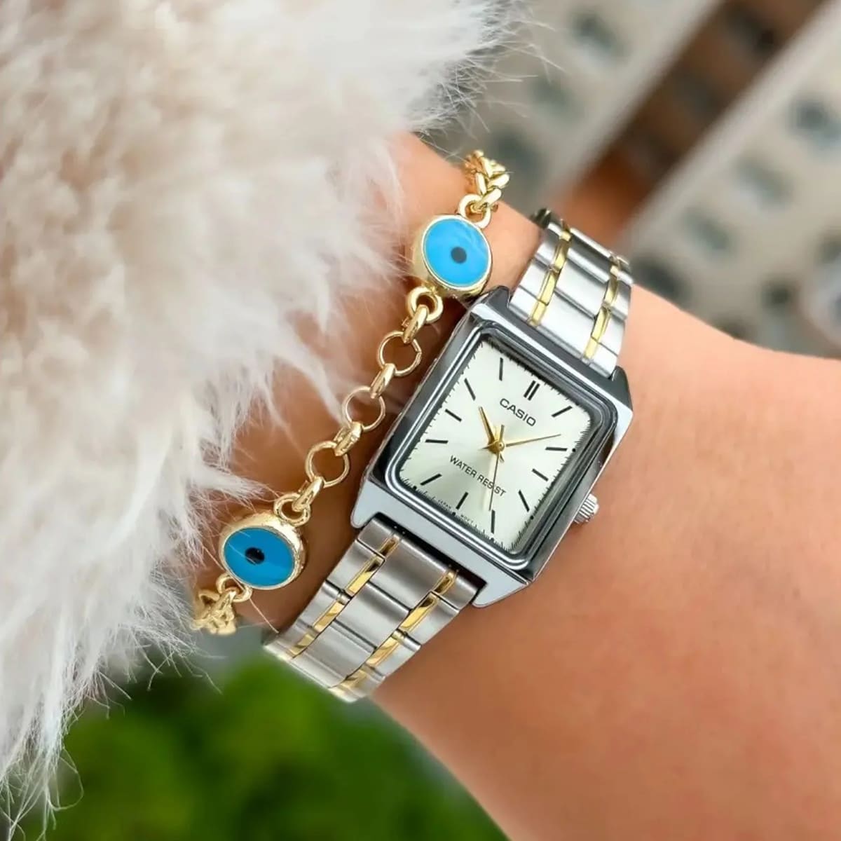 RELOJ CASIO LTP-V007SG-9E DUOTONO DE MUJER - 5