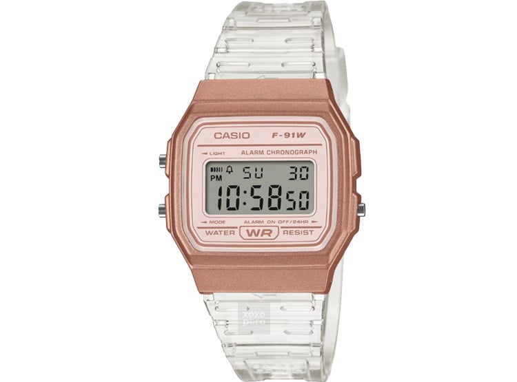 RELOJ DE RESINA CASIO F-91WS-7A3 CORREA TRANSPARENTE - 1