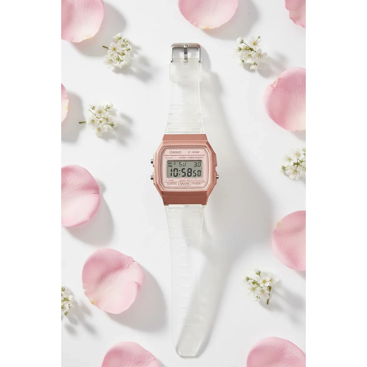 RELOJ DE RESINA CASIO F-91WS-7A3 CORREA TRANSPARENTE - 5