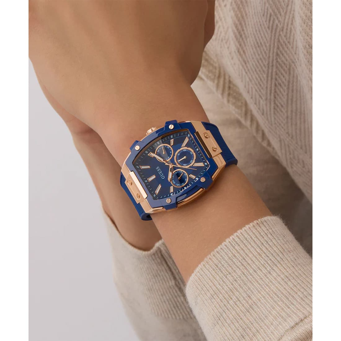 RELOJ GUESS GW0956G4 AZUL ORO ROSA  DE HOMBRE - 6