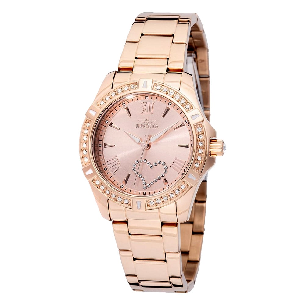 RELOJ PARA MUJER INVICTA ANGEL 49843 ORO ROSA CORAZÓN - 1