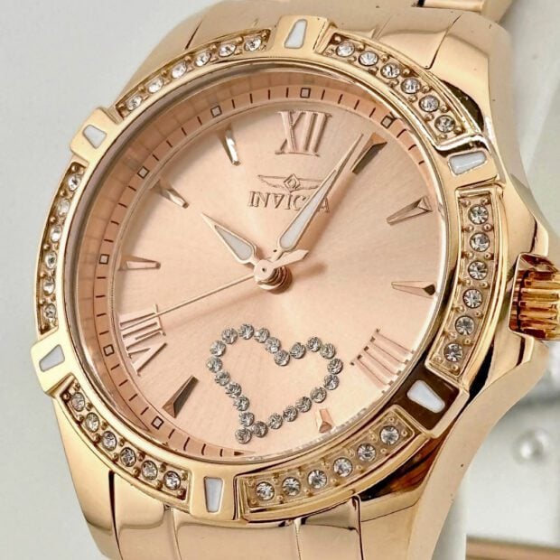 RELOJ PARA MUJER INVICTA ANGEL 49843 ORO ROSA CORAZÓN - 2