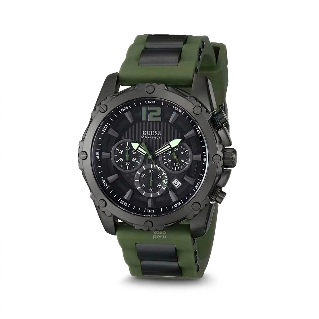 RELOJ DE HOMBRE GUESS W0167G4 DEPORTIVO VERDE - 1