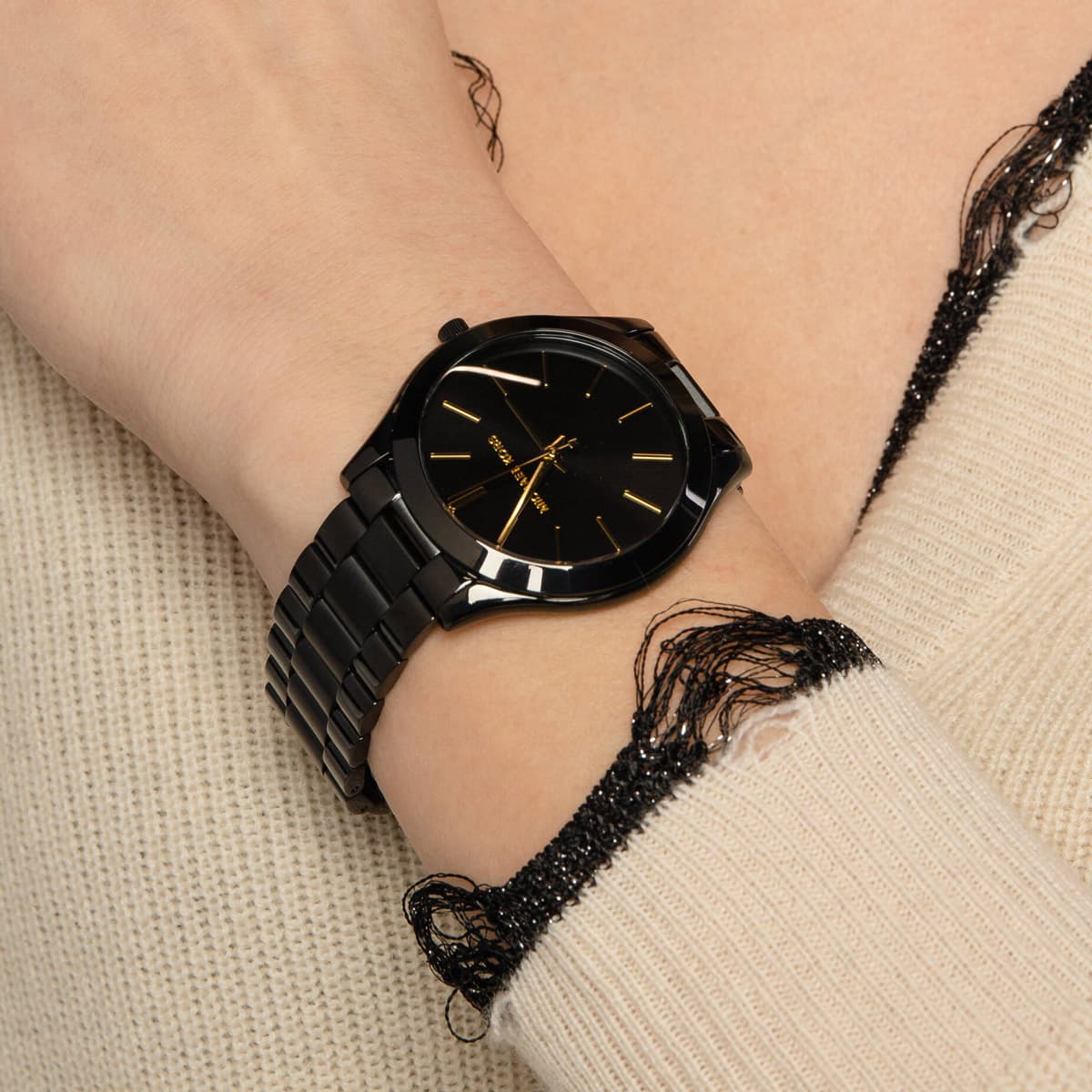 RELOJ MICHAEL KORS MK3221 SLIM RUNWAY NEGRO DE DAMA - 4