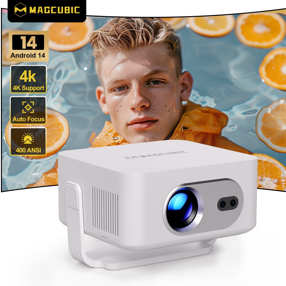 PROYECTOR HY300 MAX MAGCUBIC 4K 400ANSI SMART AUTOFOCUS ANDROID14 - 1
