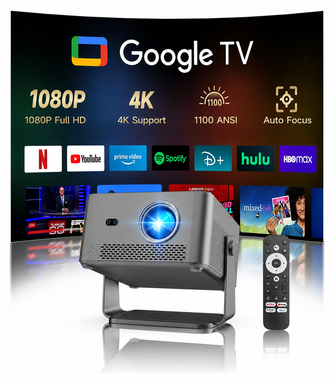 PROYECTOR HY450 GT MAGCUBIC GOOGLE TV 8K AUTOFOCUS 1100 ANSI ANDROID 14 - 1