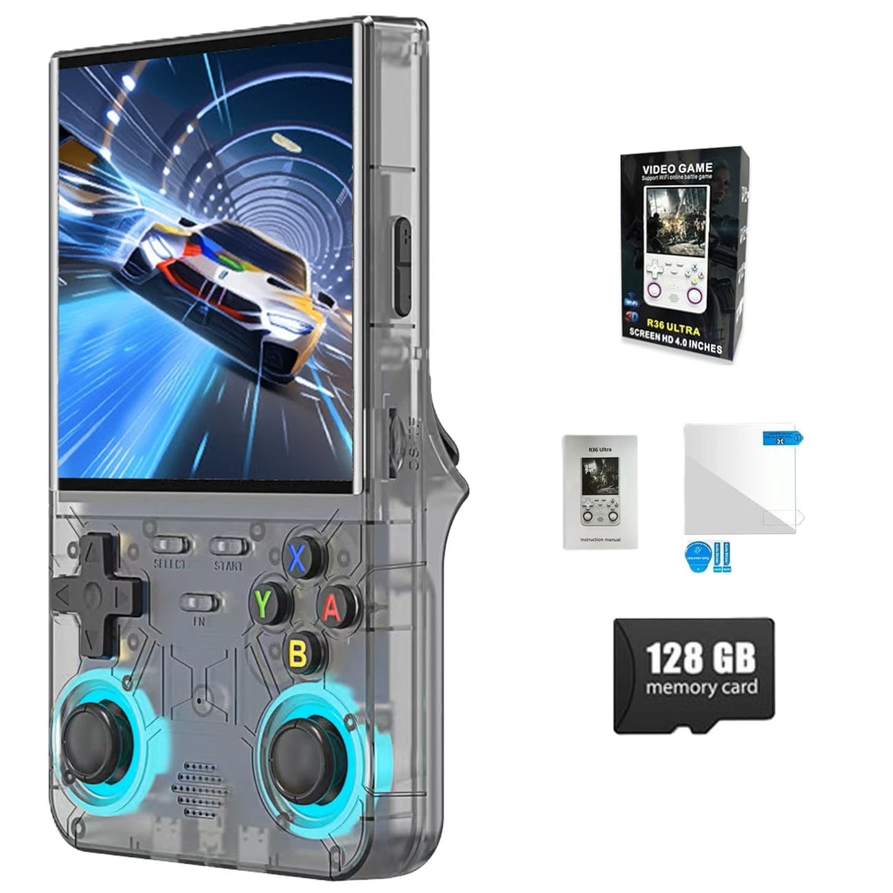 CONSOLA R36 ULTRA PANTALLA 4“ IPS HD WIFI 128GB NEGRO - 1