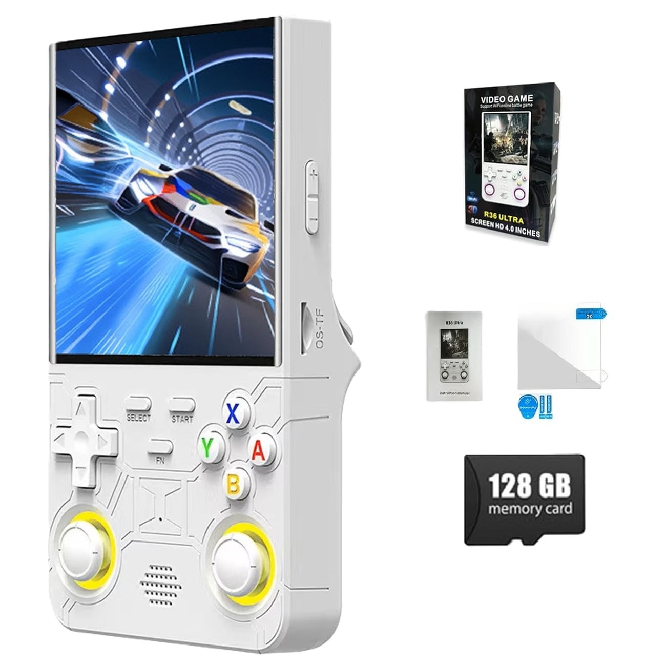 CONSOLA R36 ULTRA PANTALLA 4“ IPS HD WIFI 128GB BLANCO - 1