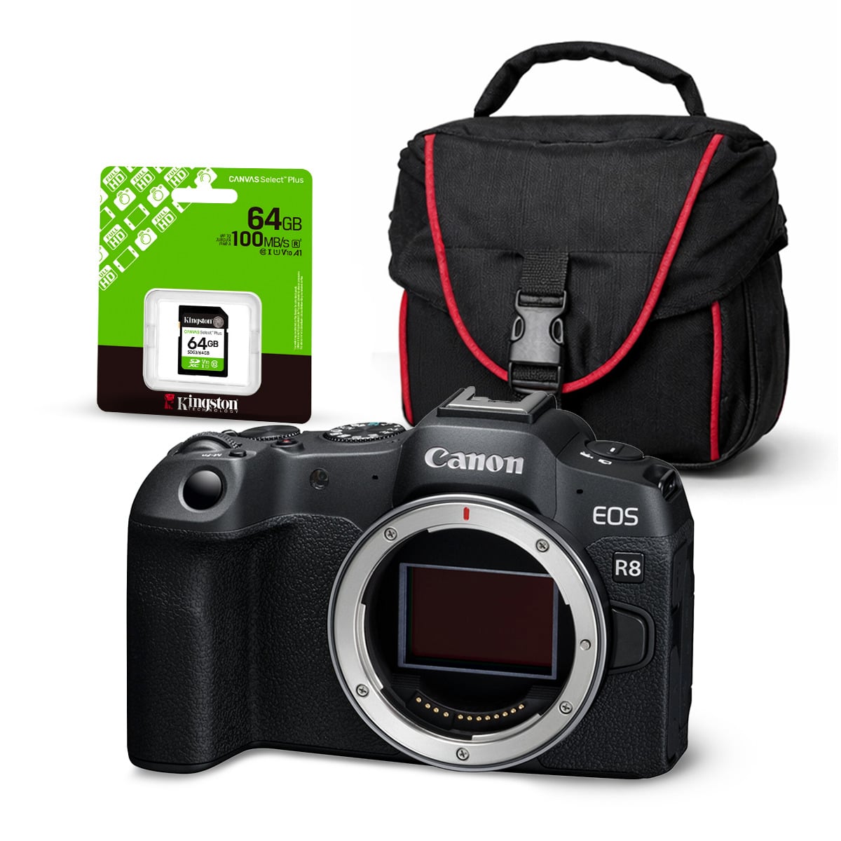 CÁMARA CANON EOS R8 4K CINEMA 24.2MPX CUERPO SOLO + KIT BÁSICO ACCESORIOS - 1