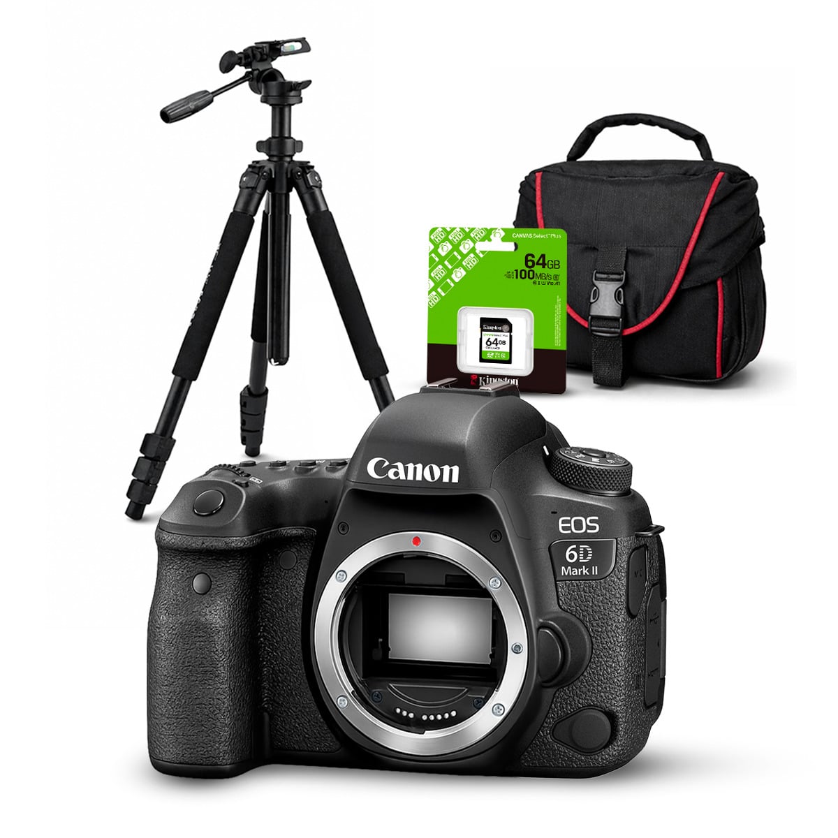 CÁMARA CANON EOS 6D MARK II FULL HD 1920 X 1080 26.2MPX SOLO CUERPO + KIT DELUXE ACCESORIOS - 1