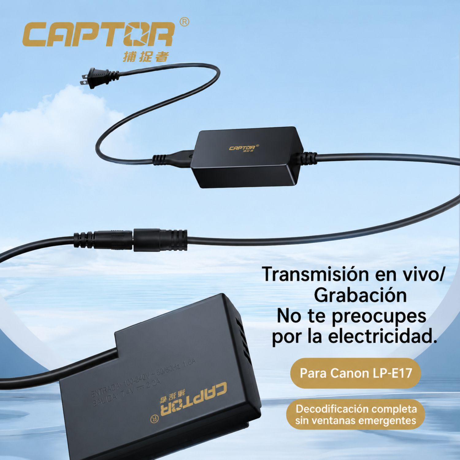 ADAPTADOR CORRIENTE Y BATERÍA DUMMY PARA ACK E18 PARA BATERÍA E17 - 2