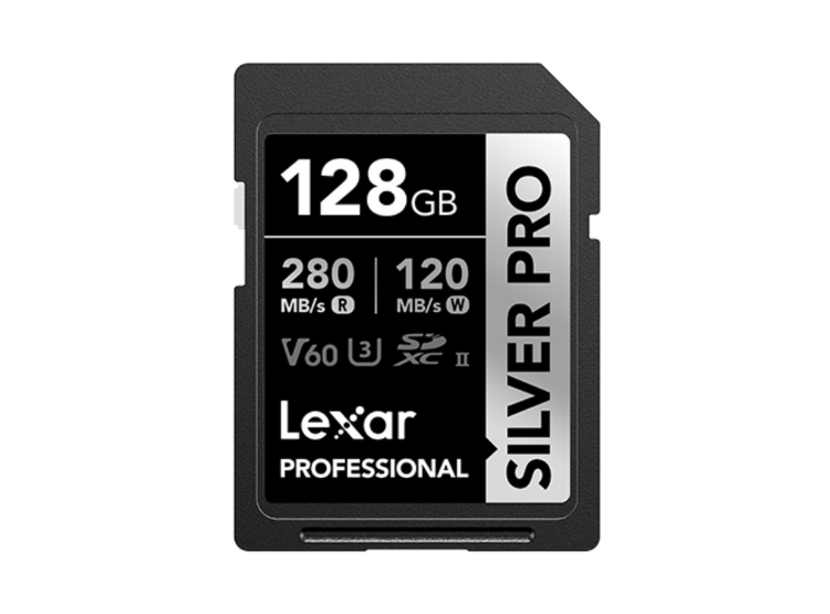 MEMORIA SDXC UHS-II LEXAR PROFESSIONAL SILVER PRO 128GB - W:120MB/S -R:280MB/S - 1