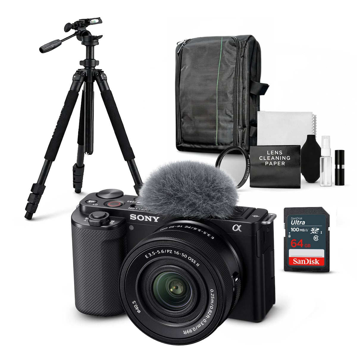 CÁMARA SONY ZV-E10 MIRRORLESS + LENTE 16-50MM F35-56 II + KIT ULTIMATE DE ACCESORIOS - 1