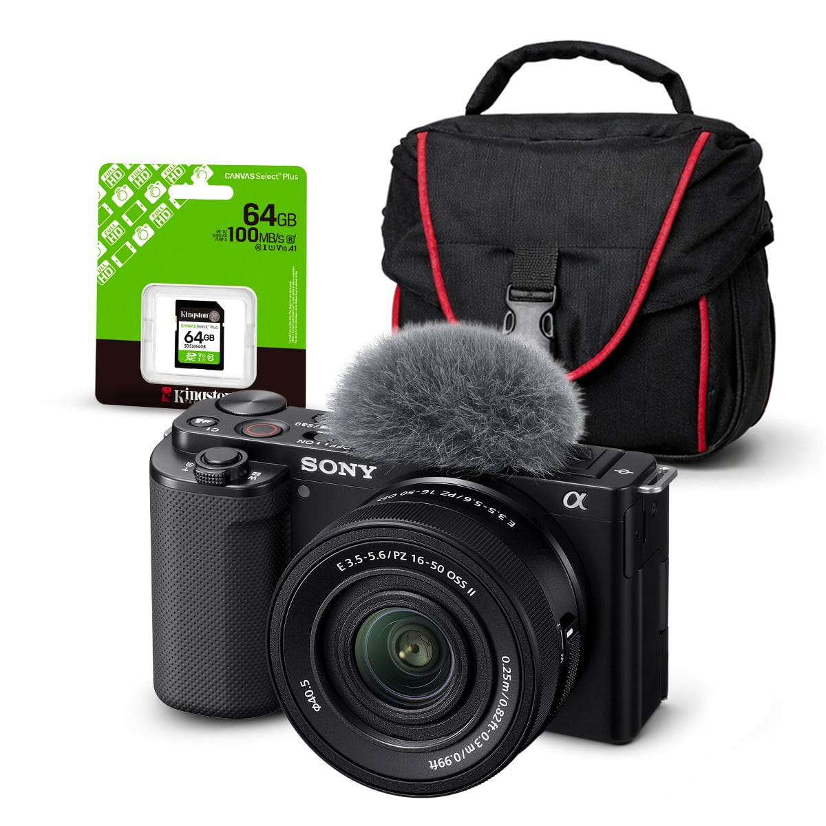 CÁMARA SONY ZV-E10 MIRRORLESS + LENTE 16-50MM F35-56 II + KIT BÁSICO DE ACCESORIOS - 1