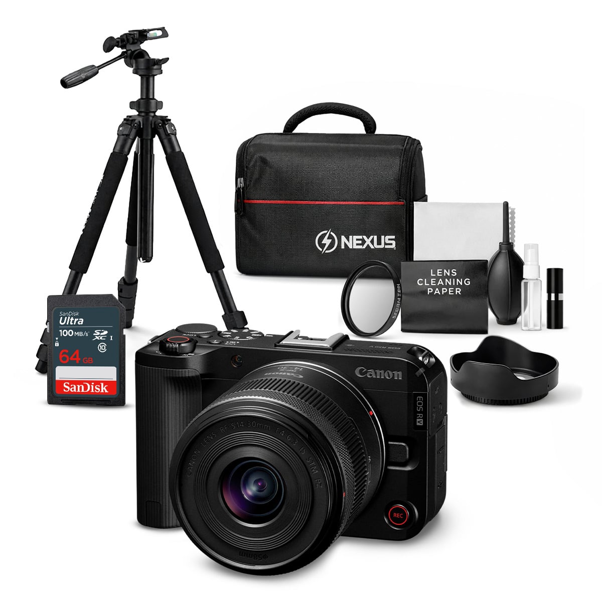 CÁMARA MIRRORLESS EOS R50V + LENTE RF-S 14-30MM F45-63 IS STM + KIT ULTIMATE - 1
