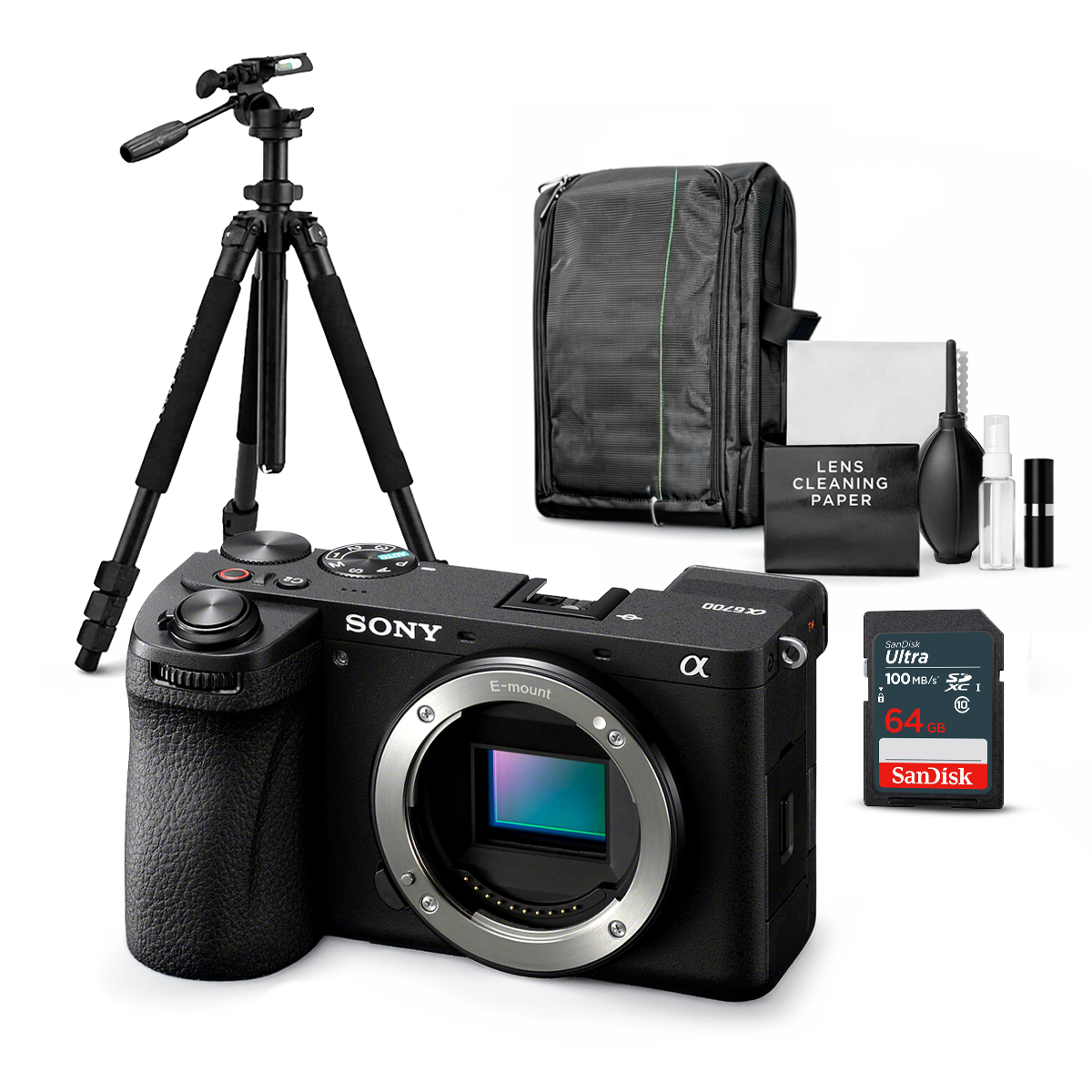 CÁMARA SONY ALPHA A6700 MIRRORLESS CUERPO SOLO + KIT ULTIMATE - 1