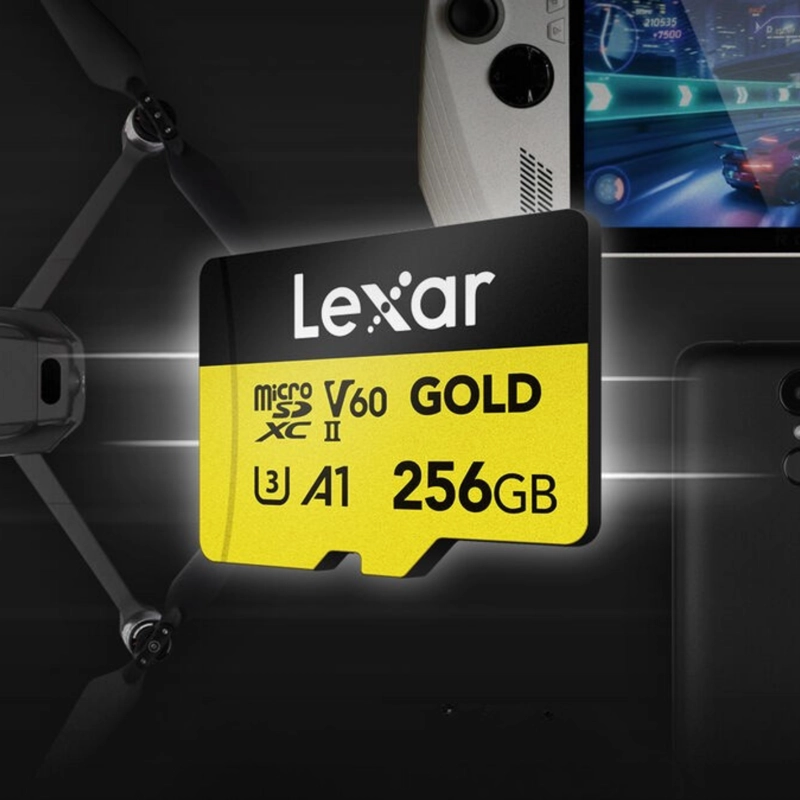 MEMORIA MICRO SDXC U3 V60 LEXAR PROFESSIONAL 256GB - W:180MB/S -R:280MB/S GOLD - 2