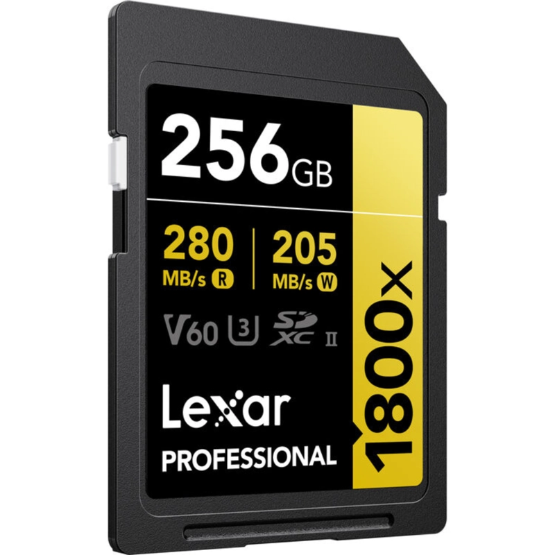 MEMORIA SDXC U3 V60 LEXAR PROFESSIONAL 256GB - W:205MB/S -R:280MB/S 1800X - 3