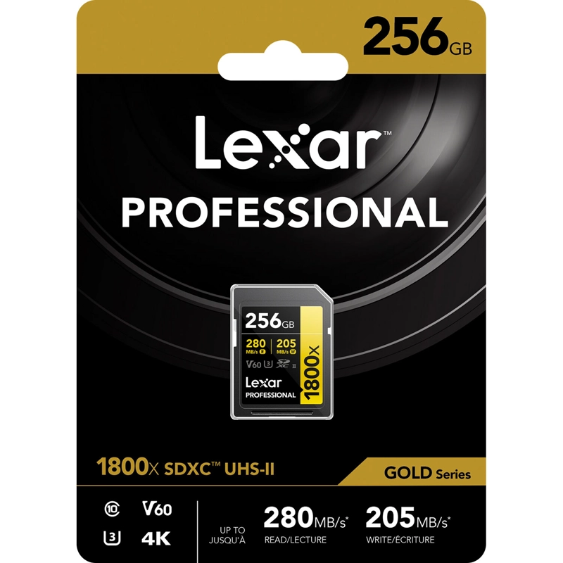 MEMORIA SDXC U3 V60 LEXAR PROFESSIONAL 256GB - W:205MB/S -R:280MB/S 1800X - 6