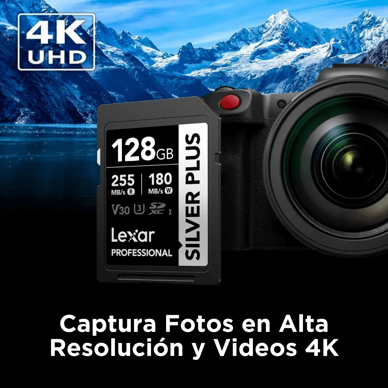 Memoria SDXC U3 V30 Lexar Professional 128GB - W:180MB/s -R:255MB/s SILVER PLUS - 2