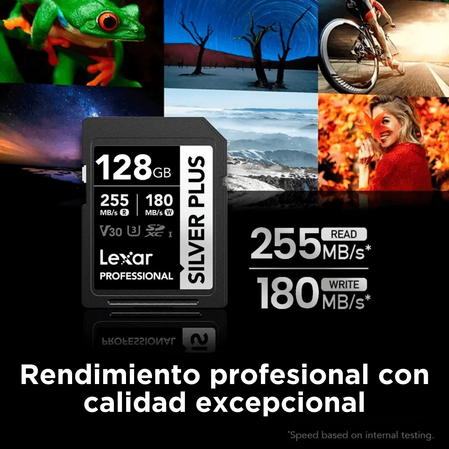 Memoria SDXC U3 V30 Lexar Professional 128GB - W:180MB/s -R:255MB/s SILVER PLUS - 3