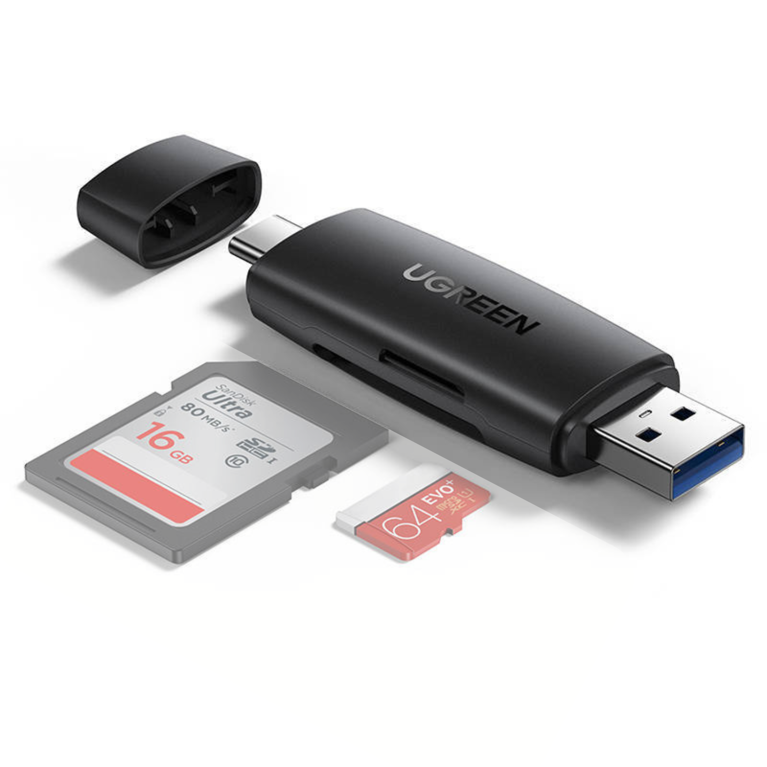 LECTOR DE TARJETAS UGREEN SD/TF 2 EN 1 USB-C Y USB B 3.0 - 2
