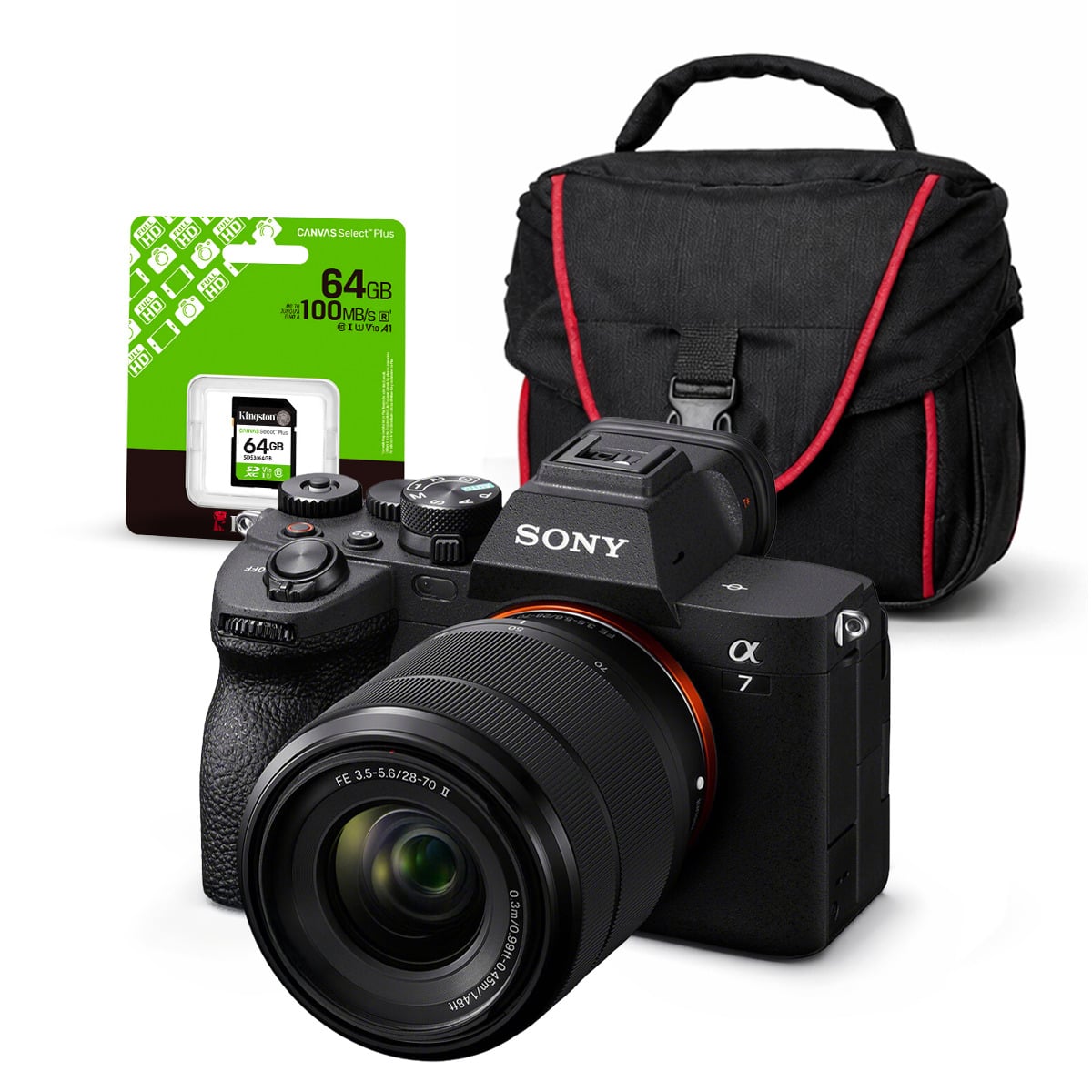 CÁMARA SONY ALPHA A7 IV FULL FRAME MIRRORLESS + LENTE 28-70MM II + KIT BÁSICO - 1