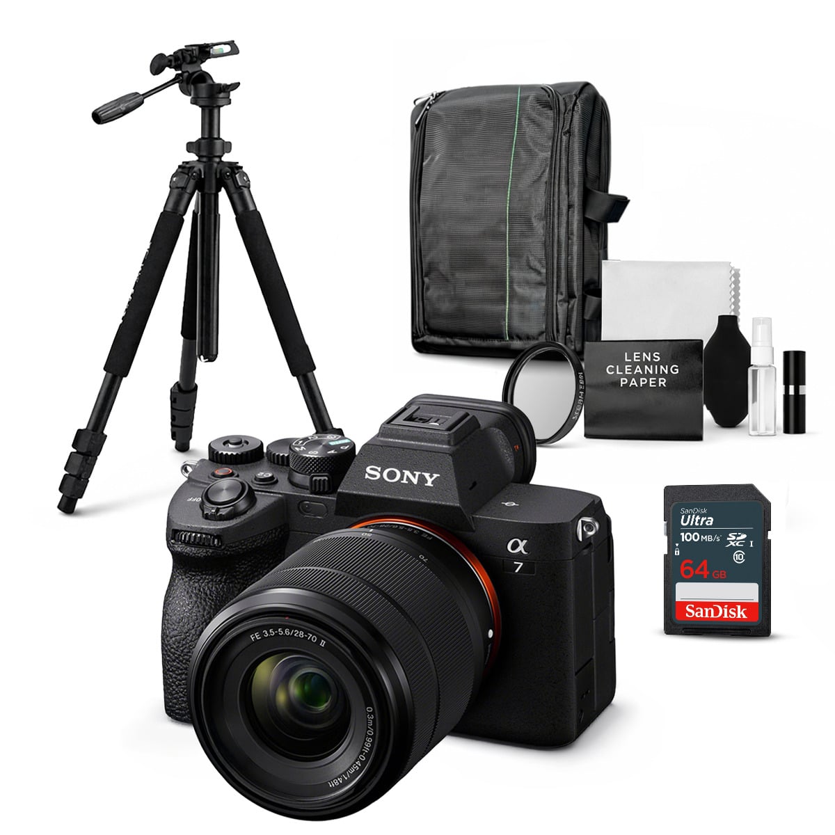 CÁMARA SONY ALPHA A7 IV FULL FRAME MIRRORLESS + LENTE 28-70MM II + KIT ULTIMATE - 1
