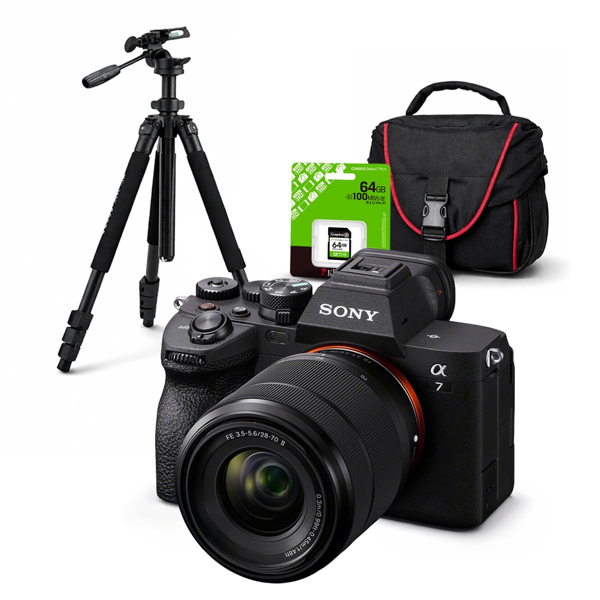 CÁMARA SONY ALPHA A7 IV FULL FRAME MIRRORLESS + LENTE 28-70MM II + KIT DELUXE - 1