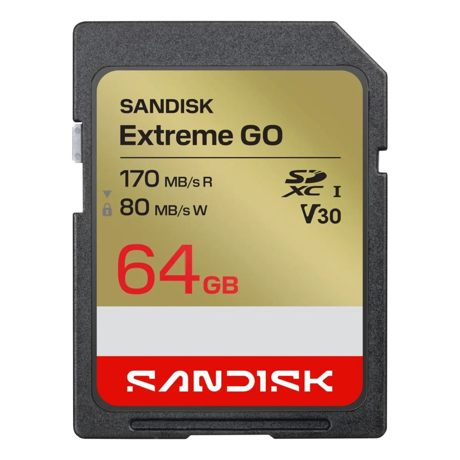 MEMORIA SD SANDISK EXTREME GO 64GB V30 U3 UHS-I R:170MB/S 4K - 1