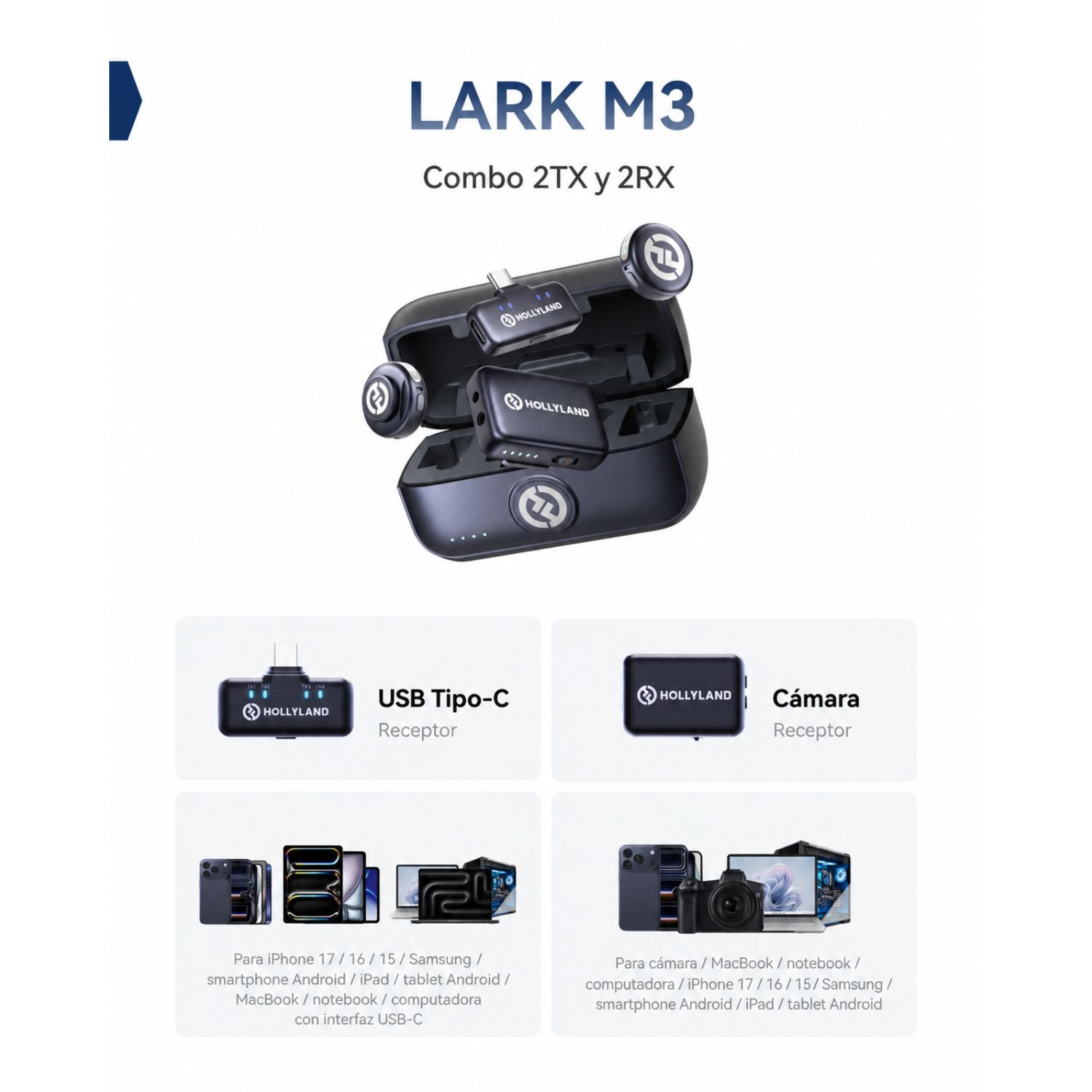 MICRÓFONO INALÁMBRICO HOLLYLAND LARK M3 - 2