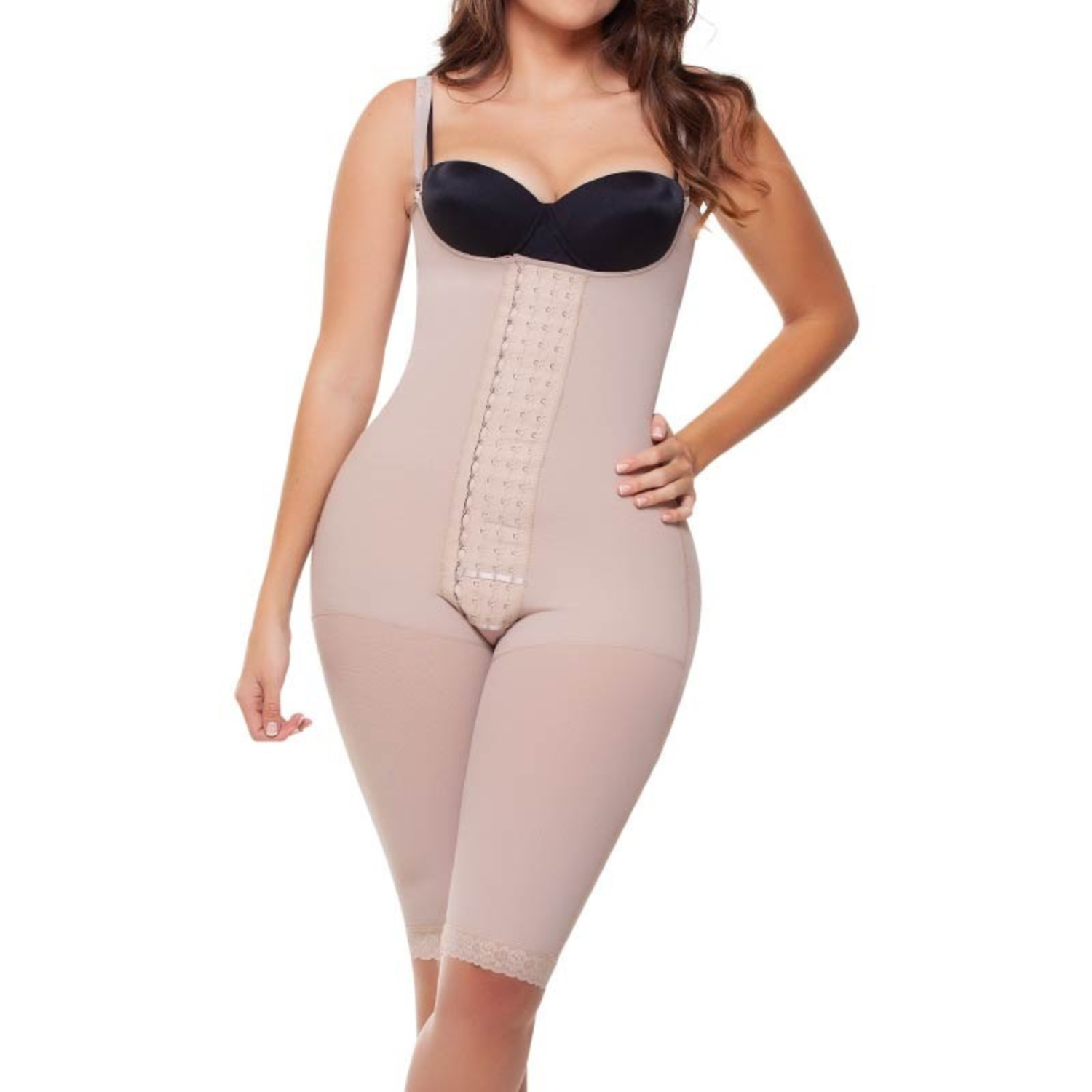 FAJA FAJITEX ALTA COMPRESION HASTA LA RODILLA CON CUATRO BROCHES - BEIGE - 2