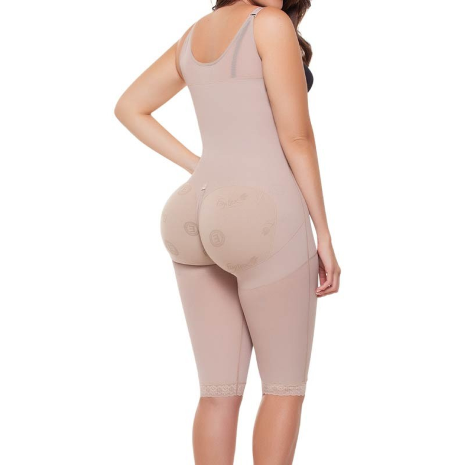 FAJA FAJITEX ALTA COMPRESION HASTA LA RODILLA CON CUATRO BROCHES - BEIGE - 3