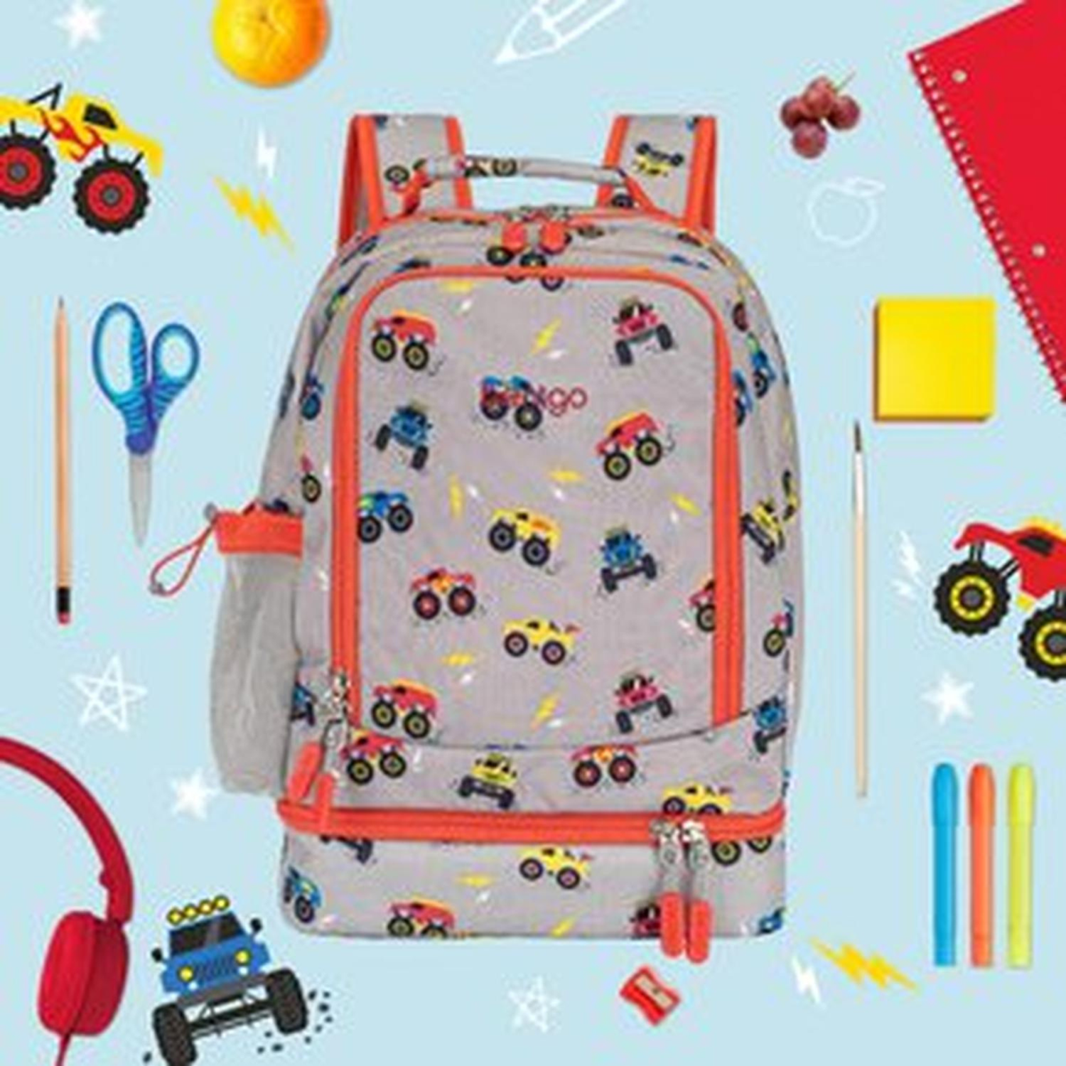 MOCHILA BENTGO CARRITOS GRIS KIDS 2 EN 1 - 5