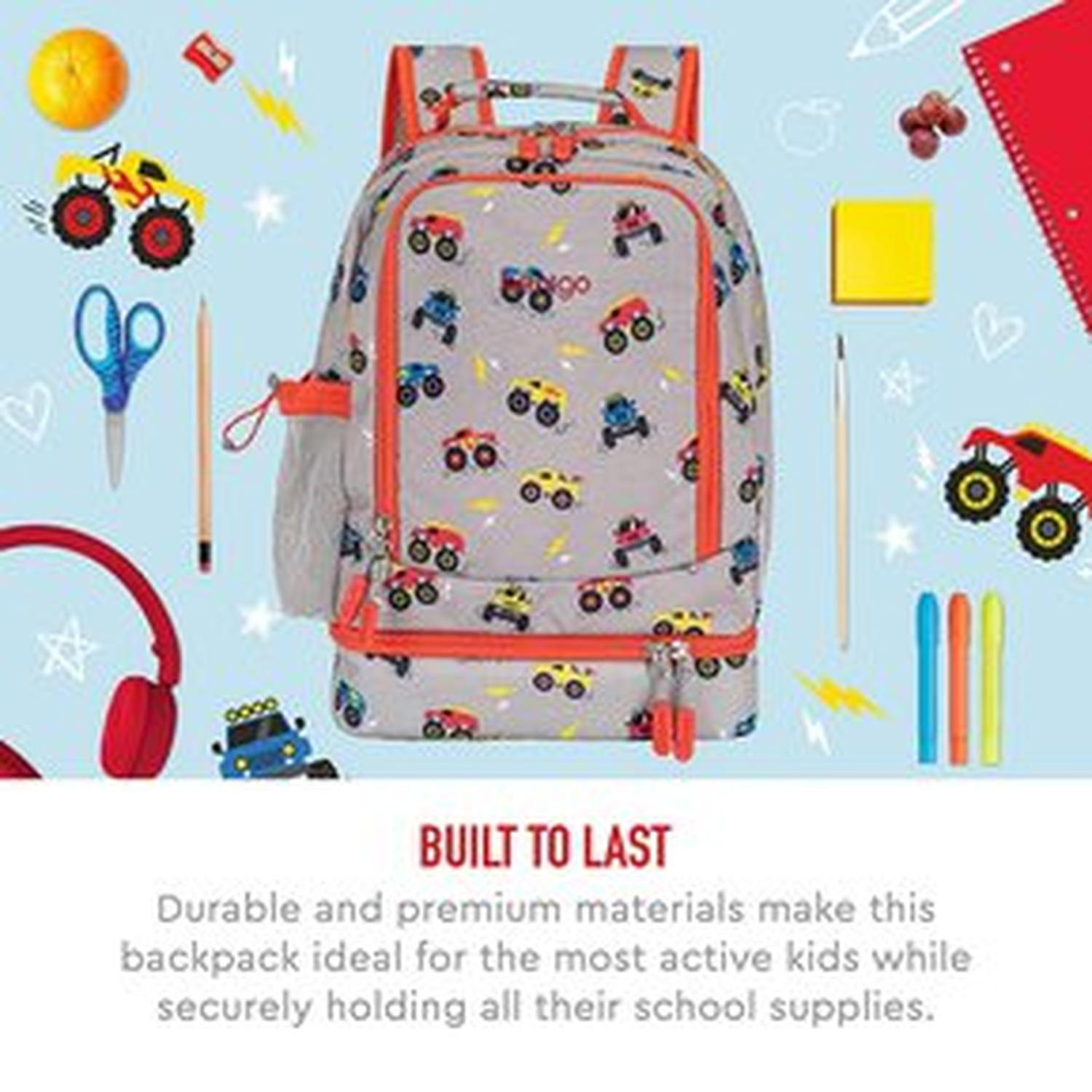 MOCHILA BENTGO CARRITOS GRIS KIDS 2 EN 1 - 6