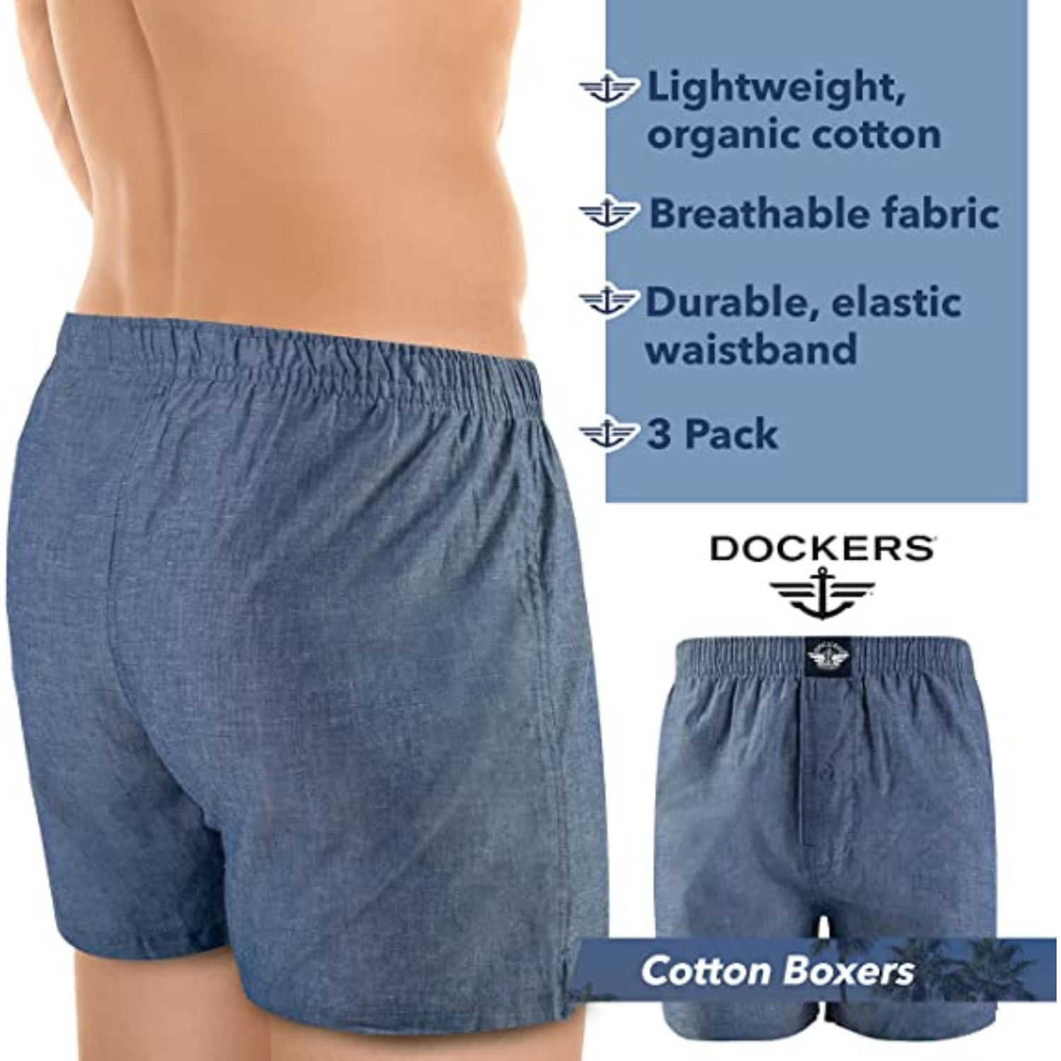 PACK X 3 BÓXER WOVEN 100 ALGODÓN DOCKERS - MULTICOLOR - 5