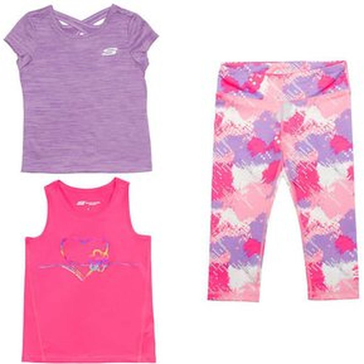 CONJUNTO SKECHERS 3 PIEZAS LEGGIN BVD Y POLO NIÑA - 1