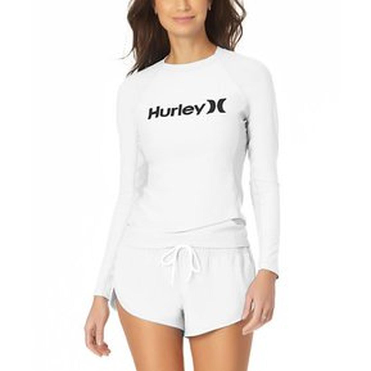 LICRA RASHGUARD DE MANGA LARGA PARA MUJER HURLEY - BLANCO - 3