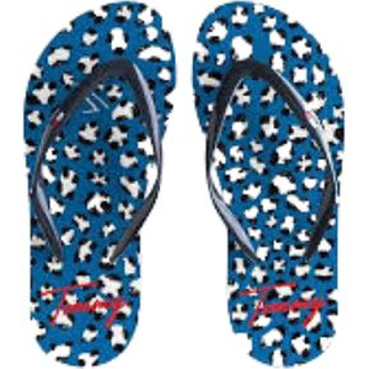 SANDALIAS TOMMY HILFIGER SLIDE PARA NIÑAS ANIMAL PRINT - AZUL - 1