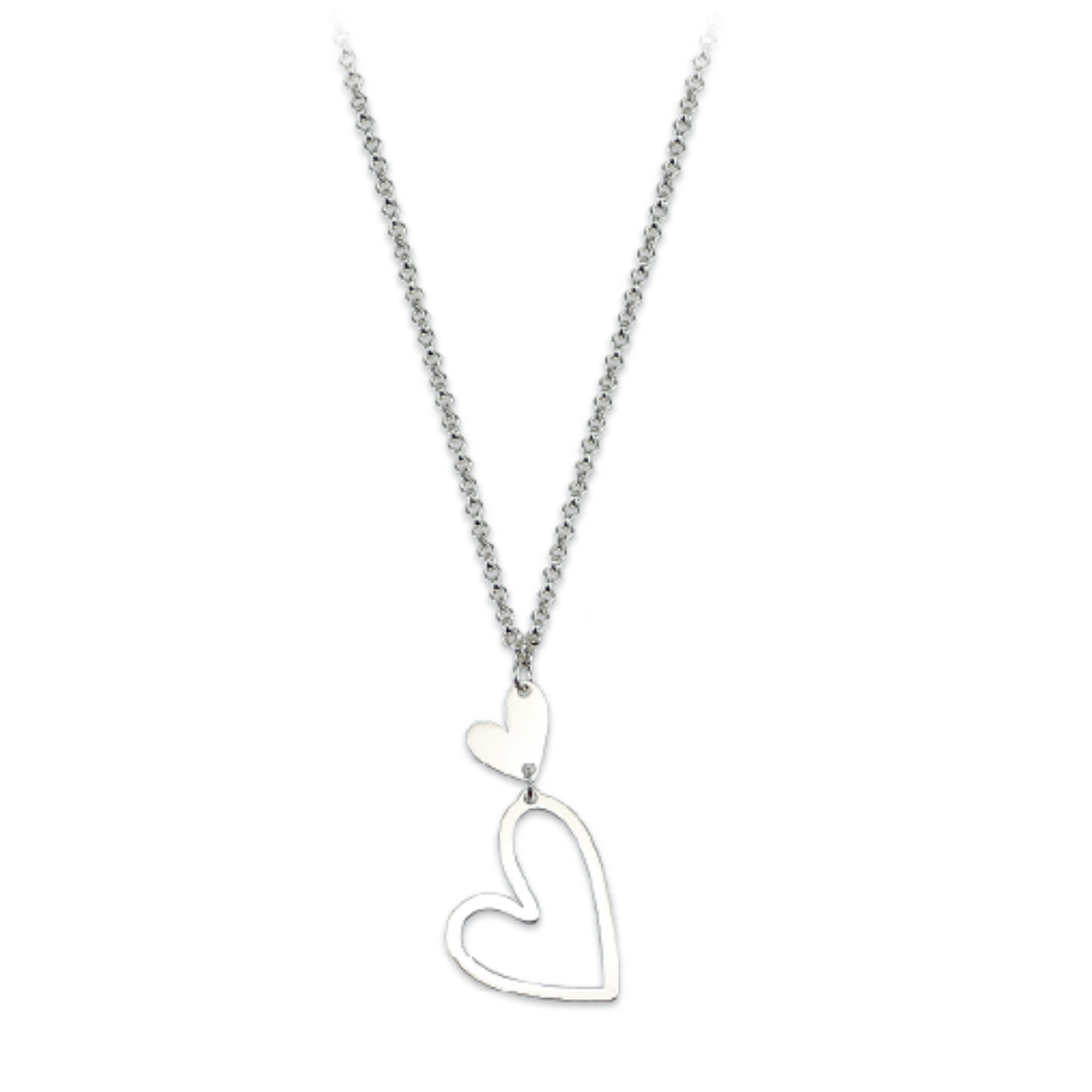 COLLAR MARVELOUS GLT-723 PLATA 925 CON DIJE DOBLE CORAZON - 1
