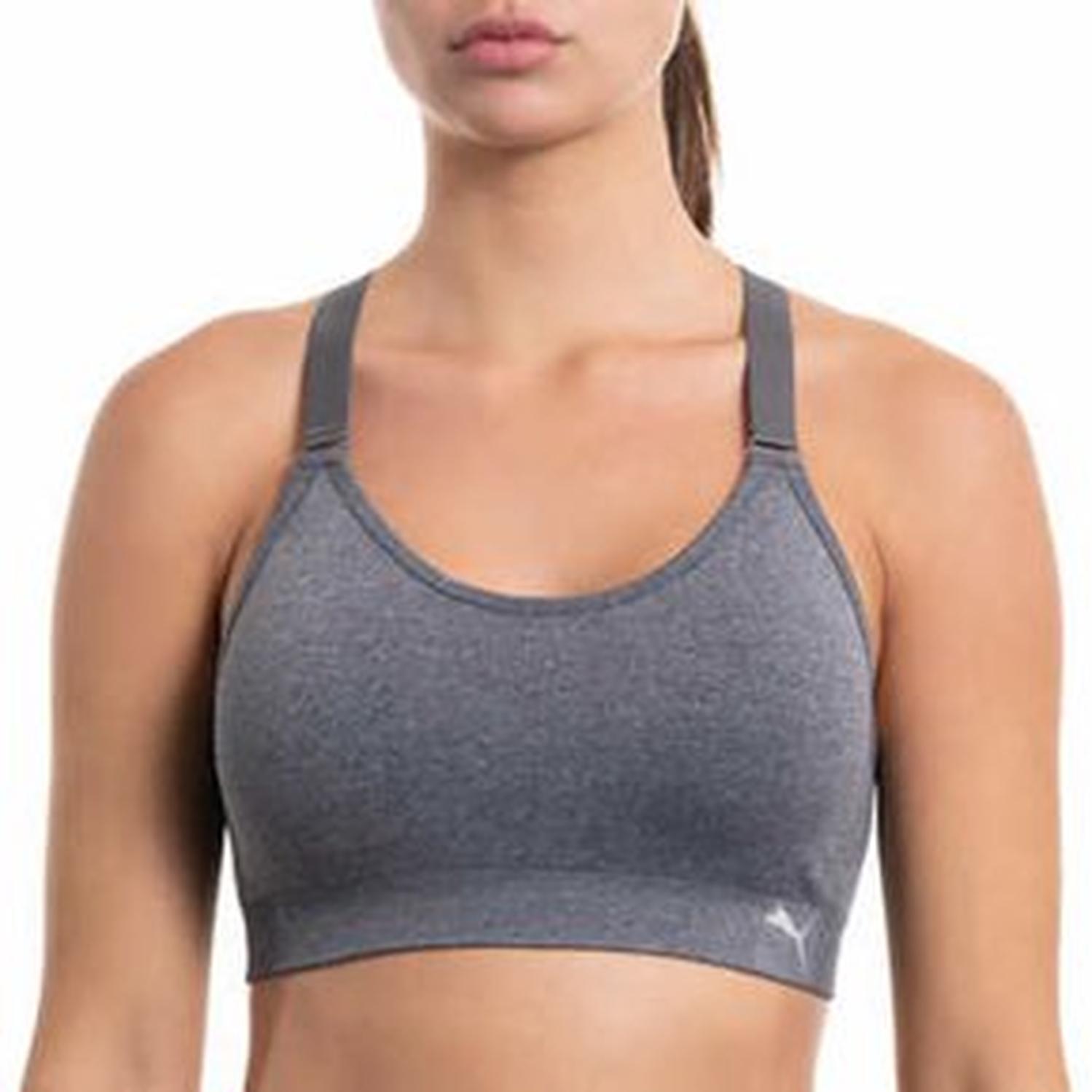 SUJETADOR DEPORTIVO O TOP PUMA PARA MUJER PACKX3 NEGRO-PLOMO-ROSA - 1