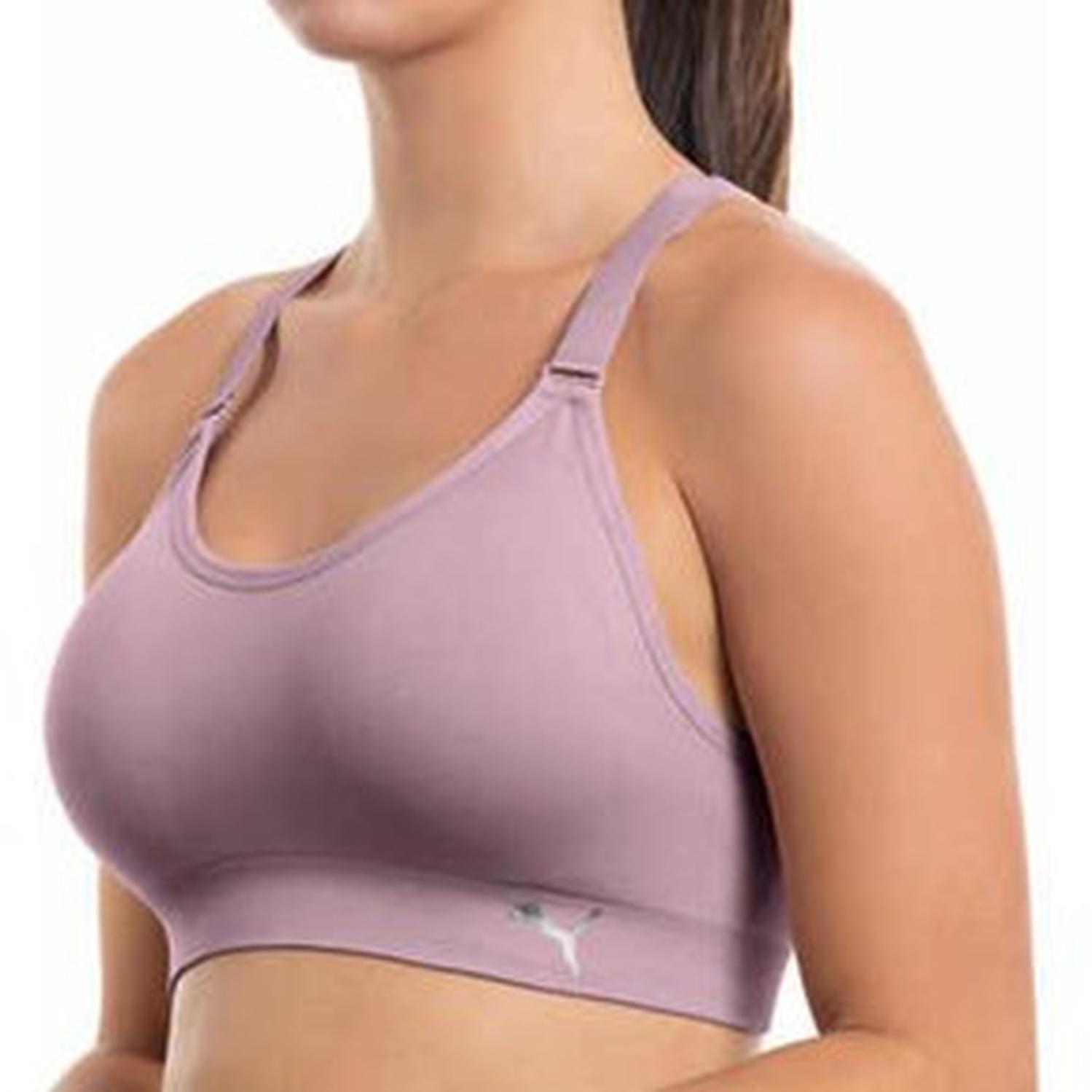 SUJETADOR DEPORTIVO O TOP PUMA PARA MUJER PACKX3 NEGRO-PLOMO-ROSA - 2