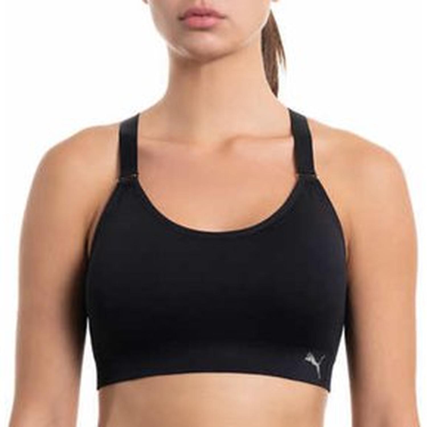 SUJETADOR DEPORTIVO O TOP PUMA PARA MUJER PACKX3 NEGRO-PLOMO-ROSA - 3